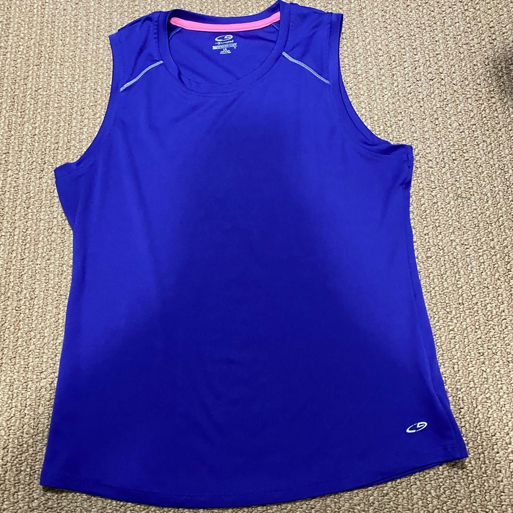Cute Women's Blue Athletic Tank Top Large